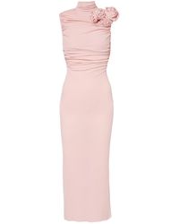 Magda Butrym - Ruched Silk-Blend Midi Dress - Lyst