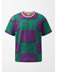 Gucci - All-Over Perforated Graphic Printed T-Shirt - Lyst