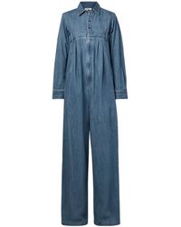 Tibi - Pleated Denim Jumpsuit - Lyst