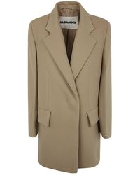 Jil Sander - Double Breasted Tailored Coat - Lyst