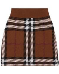 Burberry - Kiandra Check Wool Mini Skirt - Lyst