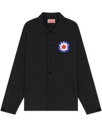 KENZO - Target Logo Printed Buttoned Shirt Jacket - Lyst