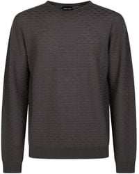 Giorgio Armani - Textured Crew-Neck Knitted Sweater - Lyst