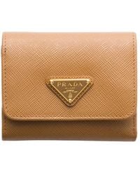 Prada - Small Saffiano Leather Wallet - Lyst