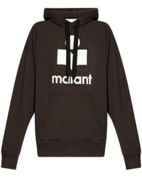 Isabel Marant - Isabel Marant Étoile Mansel Logo Printed Drawstring Hoodie - Lyst