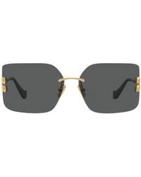 Miu Miu - Eyewear Logo-Plaque Oversize-Frameless Sunglasses - Lyst