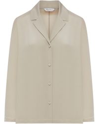 Max Mara - Bowling Collar Long-Sleeve Shirt - Lyst