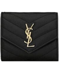 Saint Laurent - Cassandre Matelassé Multi-Folded Wallet - Lyst