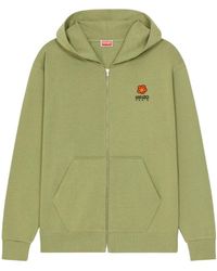 KENZO - Hooded Zipped 'Boke Flower' Crest Jumper - Lyst