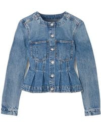 Veronica Beard - Zahara Pleated Denim Peplum Jacket - Lyst