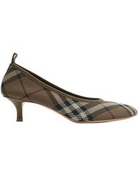 Burberry - Checked Square-Toe Pumps - Lyst