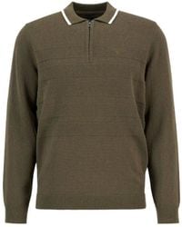 Barbour - Long-Sleeved Knit Polo Shirt - Lyst