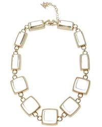 Max Mara - Logo Crystal Necklace - Lyst