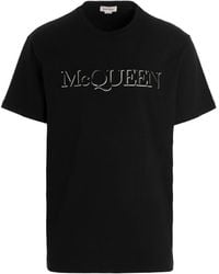 McQueen - Logo Printed Crewneck T-Shirt - Lyst