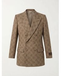 Gucci - Gg Pattern Double-Breasted Jacket - Lyst