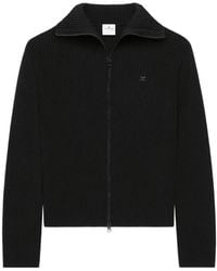 Courreges - Ribbed Wool Zipped Sweater - Lyst