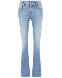 DIESEL - Logo Patch Straight-Leg Slim-Cut Jeans - Lyst