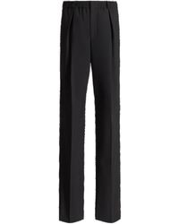 Balmain - Wool Trousers With Elasticated Waist - Lyst