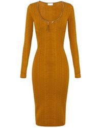 Elisabetta Franchi - Knit Dress With Snake Pattern - Lyst