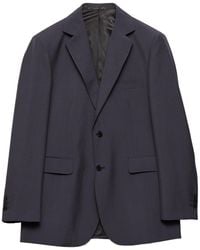 Prada - Single-Breasted Wool And Mohair Jacket - Lyst