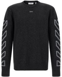Off-White c/o Virgil Abloh - Diag Arrow Fuzzy Sweater - Lyst