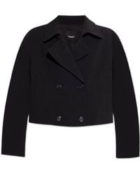 Theory - Admiral Crepe Double-Breasted Crop Trench Coat - Lyst