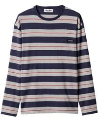 Miu Miu - Long-Sleeved Striped T-Shirt - Lyst