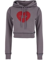 DIESEL - F-Slimmy-Hood Drawstring Cropped Hoodie - Lyst