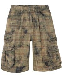 R13 - Plaid Distressed Work Shorts - Lyst