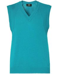 Fendi - V-Neck Knitted Vest - Lyst