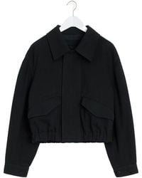 Lemaire - Elasticated Hem Twill Bomber Jacket - Lyst