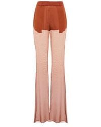 Nensi Dojaka - Mid-Rise Wide-Leg Silk Pants - Lyst