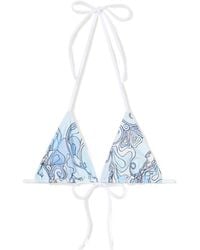 PUCCI - Pucci Printed Triangle Bikini Top - Lyst
