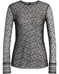 Alberta Ferretti - Floral-Embroidered Mesh Top - Lyst