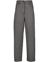 Prada - Triangle-Patch Pleat-Detailed Trousers - Lyst