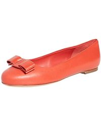 Ferragamo - Bow Round Head Ballet Shoes - Lyst