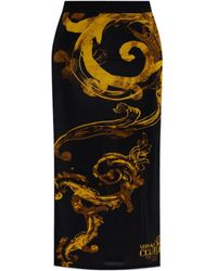 Versace Jeans Couture - Baroque-Print High-Waist Midi Skirt - Lyst