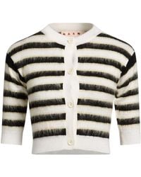 Marni - Triped Short-Sleeve Knitted Sweater - Lyst