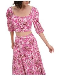 Diane von Furstenberg - Floral-Print Short-Sleeve Top - Lyst