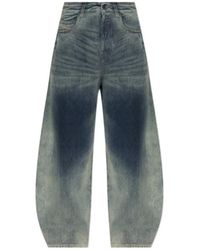 DIESEL - Faded-Effect Wide-Leg Jeans - Lyst