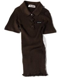 Miu Miu - Silk Knit Polo Shirt - Lyst