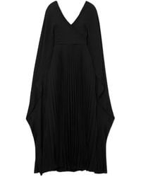 Valentino - Shawl Effect Pleated Extra-Long Dress - Lyst