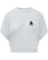 Isabel Marant - Isabel Marant Étoile Kyanzae Logo Embroidered T-Shirt - Lyst