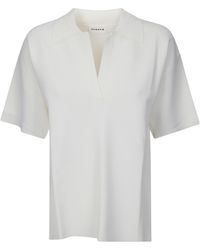 P.A.R.O.S.H. - Textured Split-Neck Top - Lyst