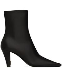 Saint Laurent - Jill Square Pointed-Toe Ankle Boots - Lyst