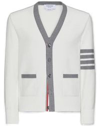 Thom Browne - V-Neck Knitted Cardigan - Lyst
