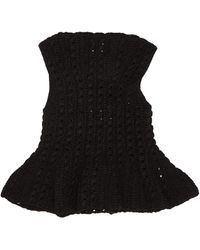 KHAITE - Yuka Crocheted Peplum Top - Lyst