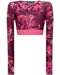 Versace Jeans Couture - Couture Logo-Band Cropped Top - Lyst