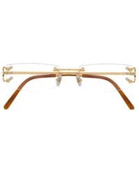 Cartier - Rimless Rectangular Frame Glasses - Lyst