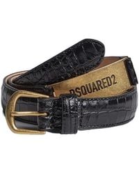 DSquared² - Logo Plaque Embossed Belt - Lyst